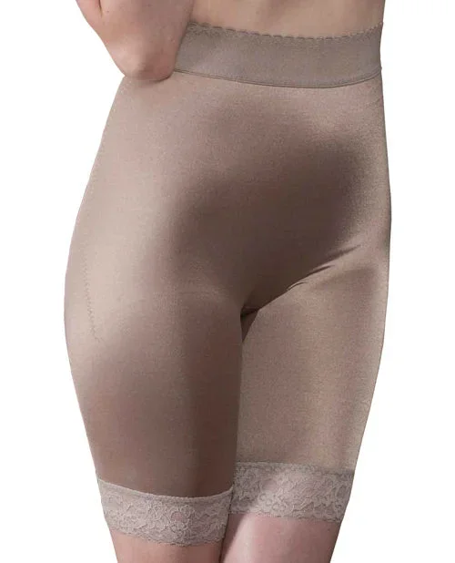 Rago Shapewear Long Leg Shaper w/Gripper Lace Bottom Mocha 5X