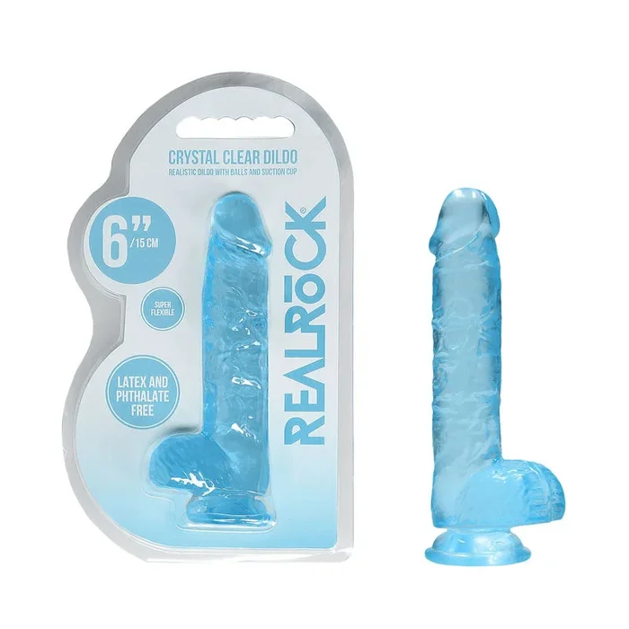 REALROCK 6” Realistic Dildo With Balls – Blue 15.2 cm Dong