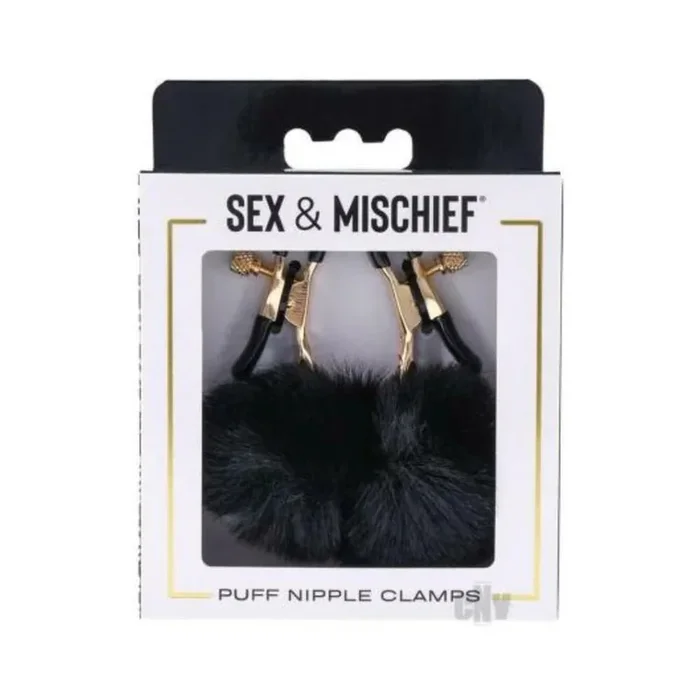 Sandm Puff Nipple Clamps Blk/rse Gld