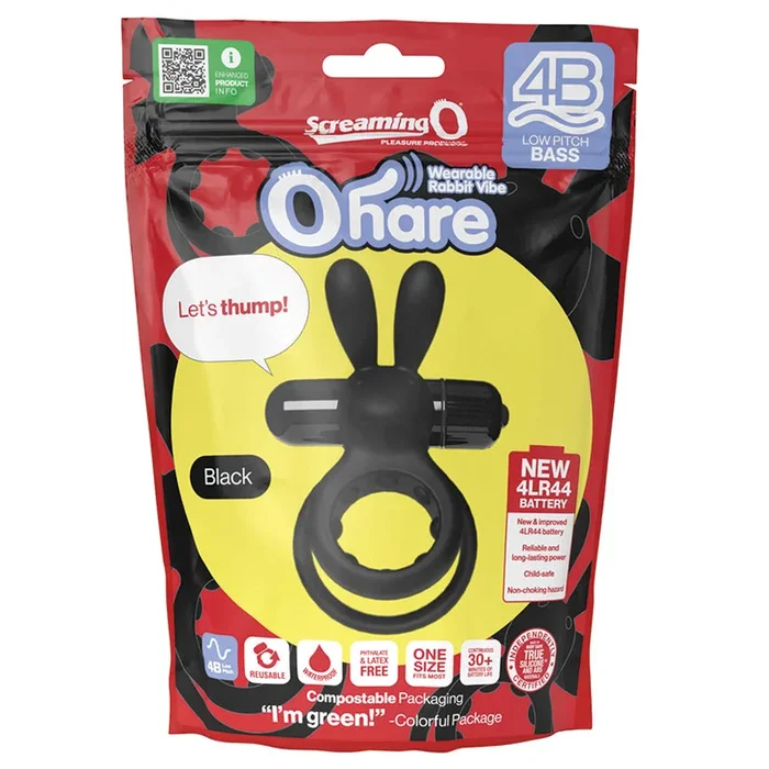 Screaming O 4B Deep Rumbling Ohare Vibrating Ring – Black