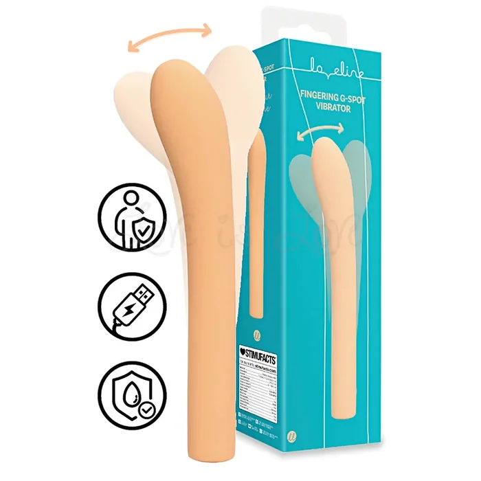 Shots LoveLine Fingering G-Spot Vibrator Peach Fuzz