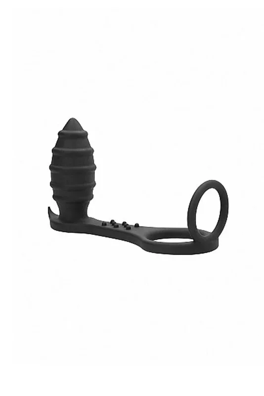 Shots Toys – Sono – No.55 Butt Plug With Cockring And Ball Strap – Black