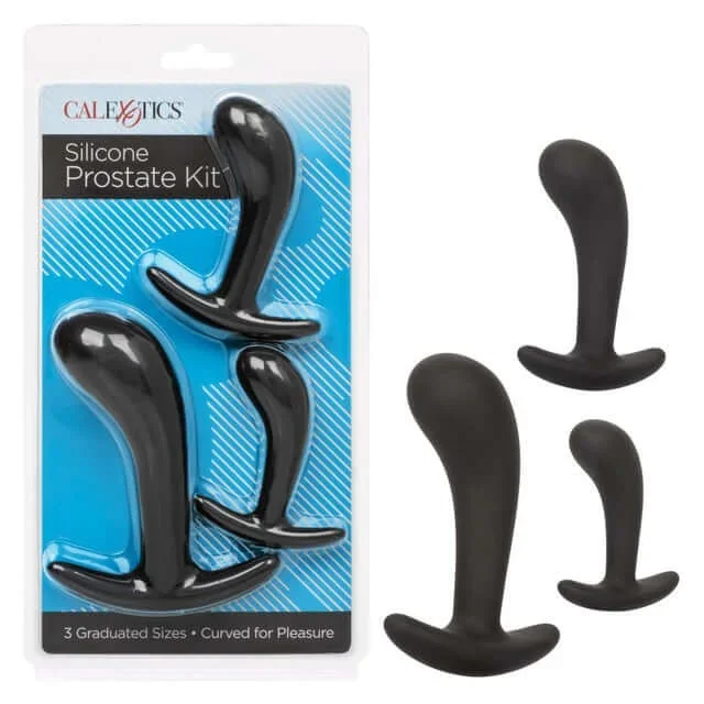 Silicone Prostate Kit – 3 Sizes, Satin Finish, Curved Design, Body-Safe