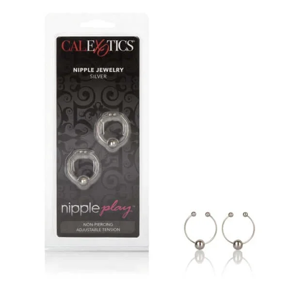 Silver Bead Nipple Rings – Non-Piercing Nipple Jewelry Set
