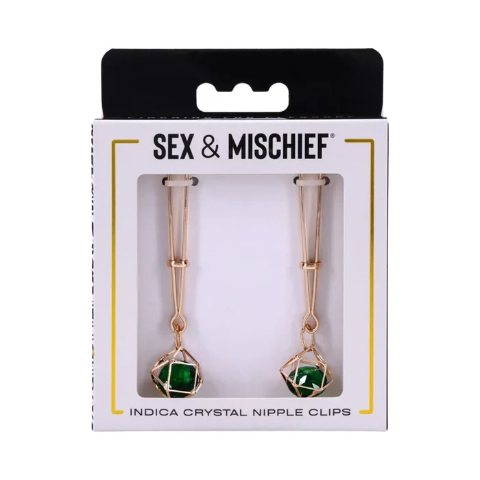 Sportsheets Sex & Mischief Indica Crystal Nipple Clips