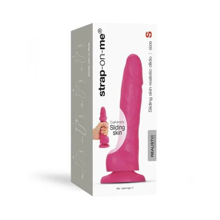 Strap-on-me Sliding Skin Realistic Dual-density Dildo Fuchsia S
