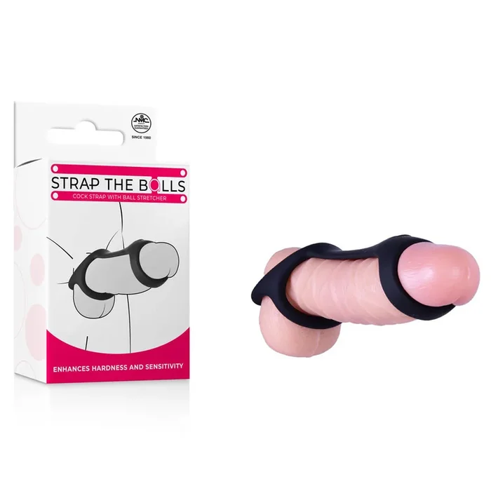 Strap The Balls – Black Cock Strap with Ball Stretcher