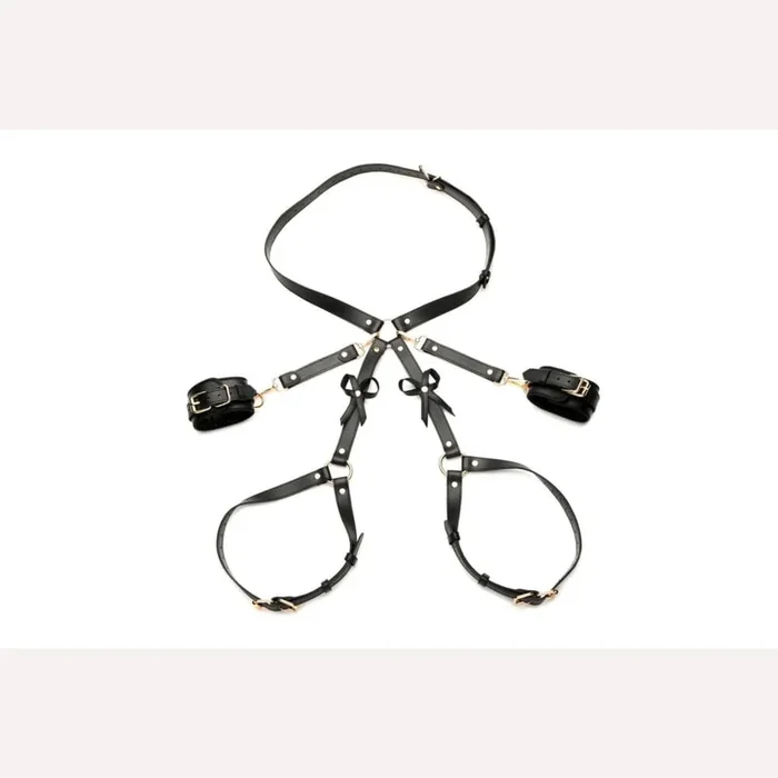 Strict Bondage Harness W/ Bows Black Xl/2xl
