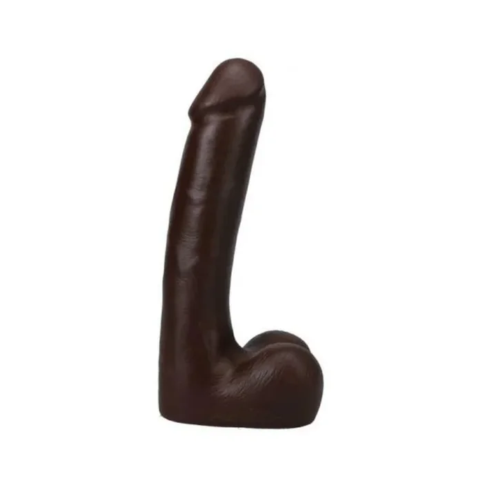 The Realistic Cock 9 In. Ultraskyn Vac-u-lock Dildo With Balls Chocolate