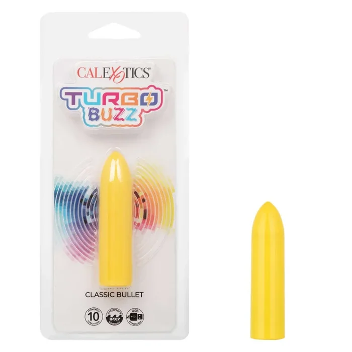 Turbo Buzz Classic Bullet – Yellow | Compact, Powerful, 10-Function Vibrator