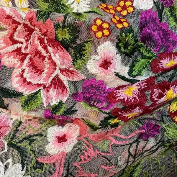 V-Neck Cami – Multicolor Cotton Embroidery –