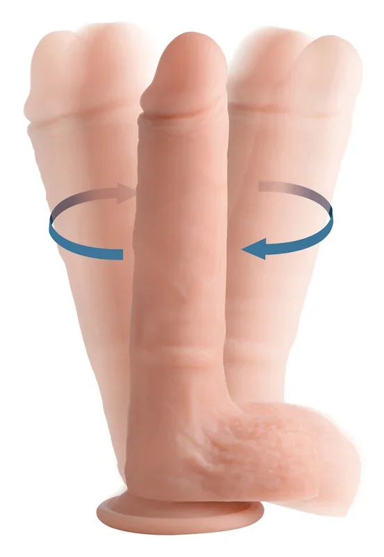 Vibrating and Rotating Remote Control Silicone Dildo with Balls – 9 Inch