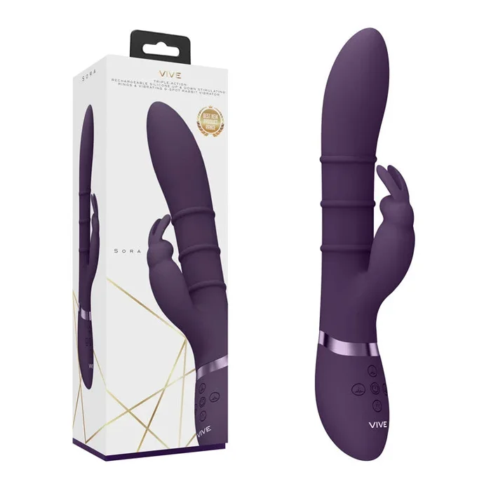 VIVE Sora – Purple – Purple 24.2 cm USB Rechargeable Rabbit Vibrator