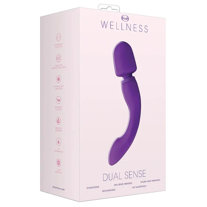 Wellness By Blush Dual Sense 10 Function Massage Wand With RumbleTech