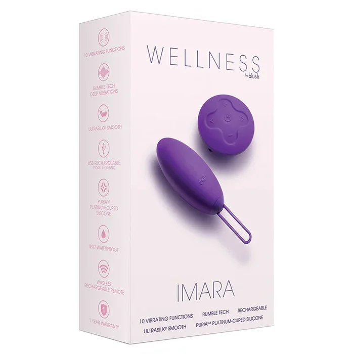 Wellness By Blush Imara Vibrating Egg With Remote UltraSilk Vibrator – Made with Puria Silicone