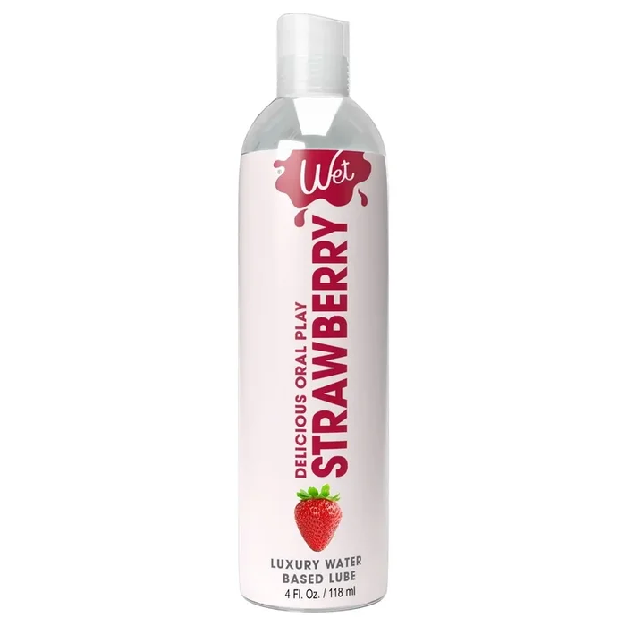 Wet Delicious Oral Play – Strawberry – Waterbased Flavored Lubricant 4 Oz