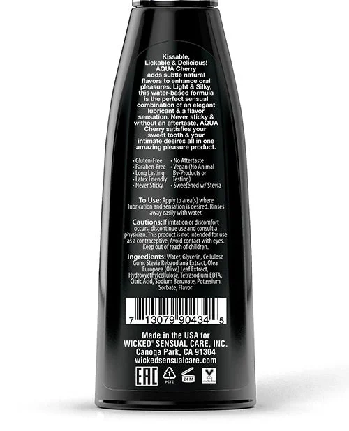 Wicked Sensual Care Aqua Water Based Lubricant – 4 oz Cherry