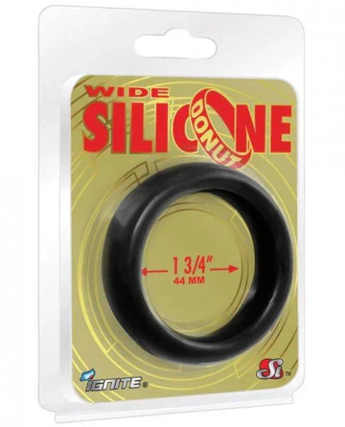 Wide Silicone Donut Black 1.75″ Ring