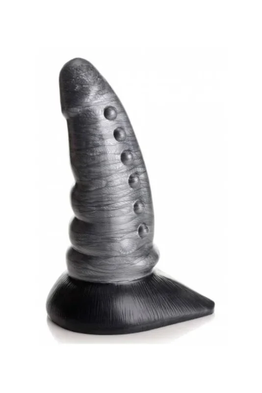 XR Brands – Creature Cocks – Beastly Tapered Bumpy Silicone Dildo – Silver