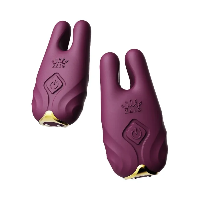 ZALO Nave Vibrating Nipple Clamps Velvet Purple