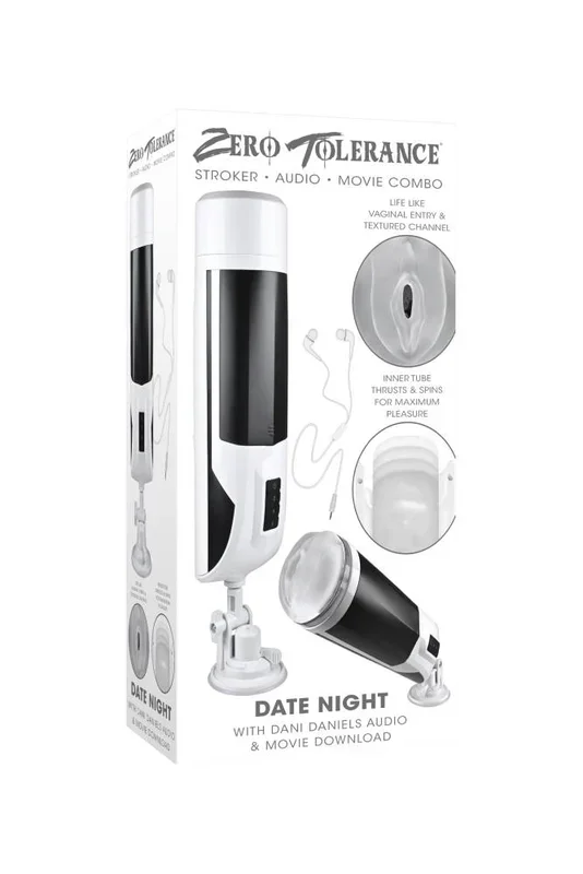 Zero Tolerance – Date Night with Dani Daniels Rotating Stroker with Movie & Audio – White