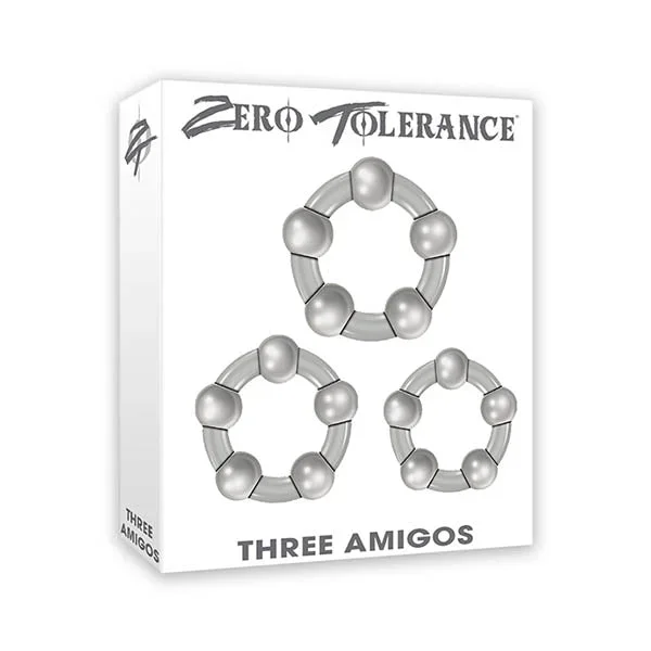 Zero Tolerance Three Amigos – Clear Cock Rings – Set of 3